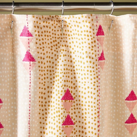 Anthropologie Printed Jem Organic Cotton Shower Curtain - Picture 3 of 3